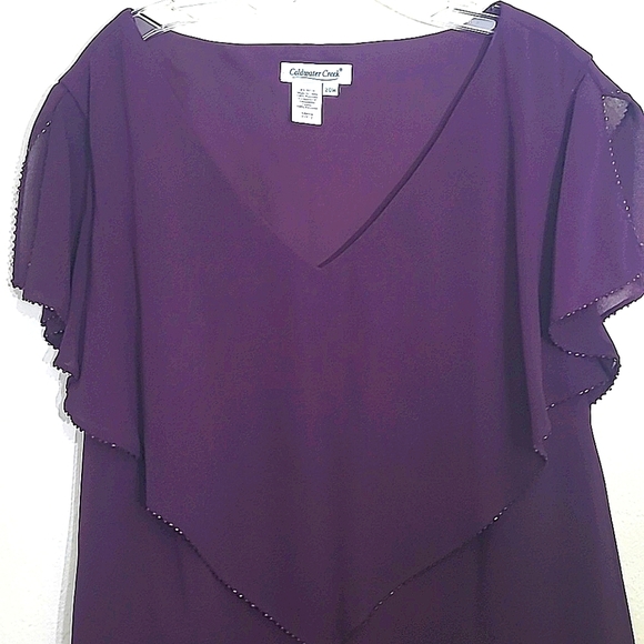 Formal Dress Maxi Cocktail Bead Trim Purple Dark Romance Fairycore Short Sleeve - Picture 4 of 12
